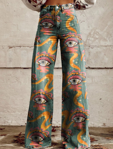 2024 European And American Plus Size Women's Casual Pants Thin Wide Leg