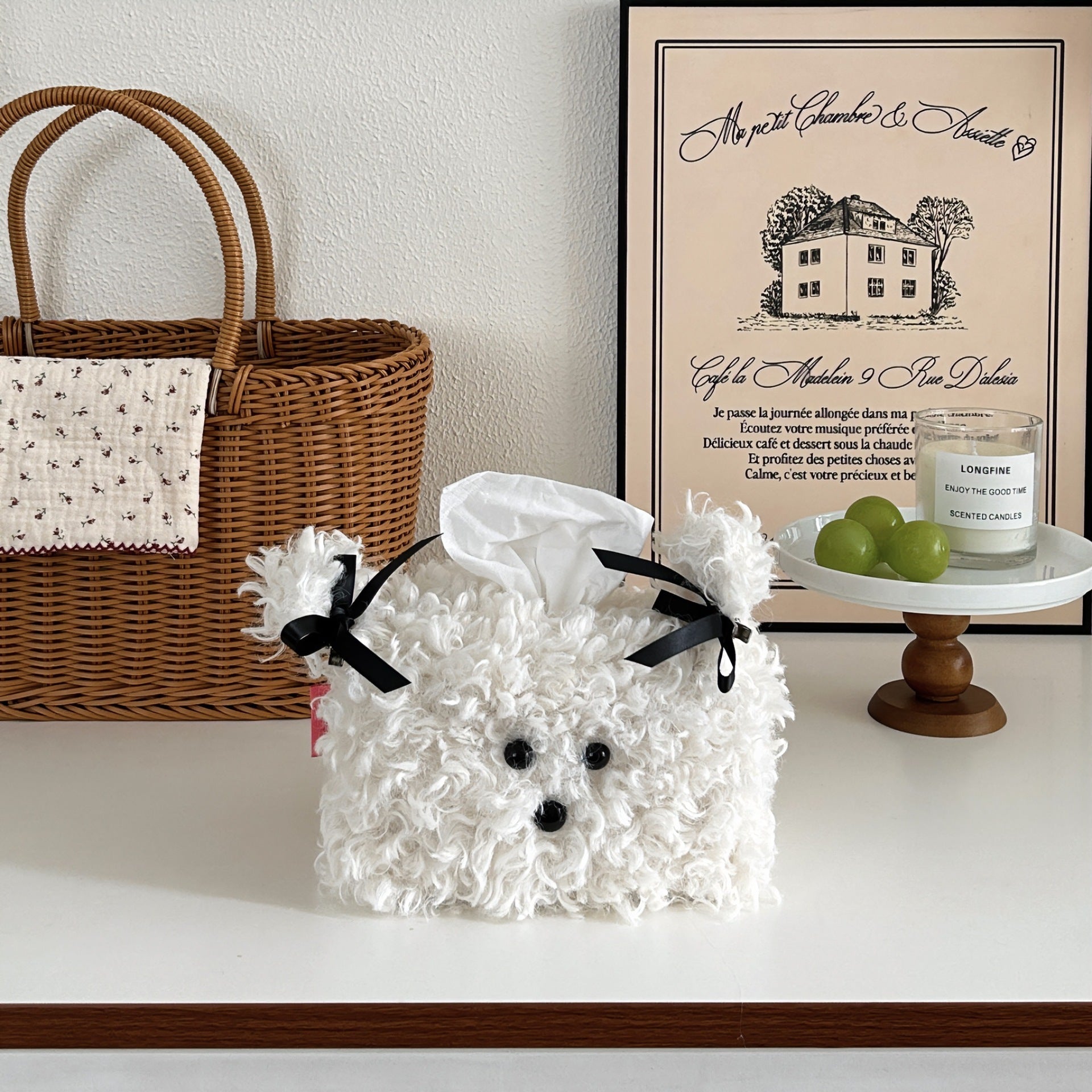 Creative Cute Plush Puppy Tissue Box