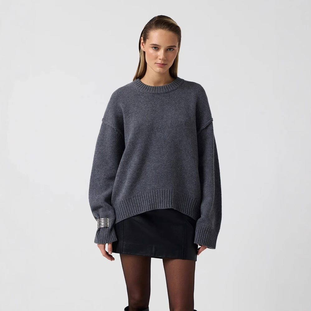Ladies New Autumn And Winter Loose Round Neck Sweater