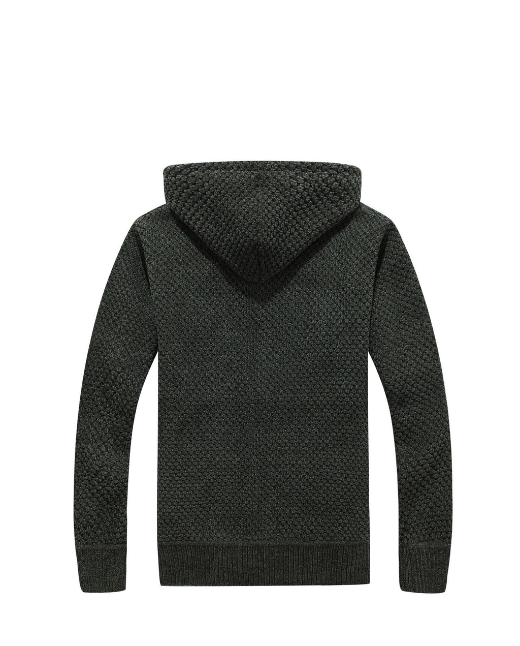 Men's Cardigan Sweater Plus Velvet Thick Hooded Casual Sweater Warm Jacket