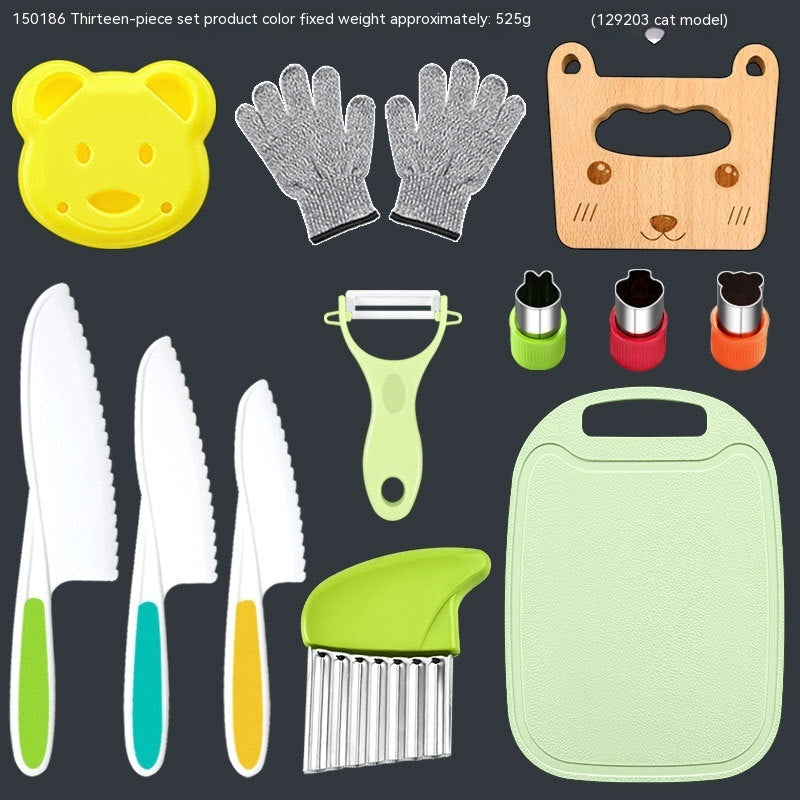 Children's Anti-cutting Gloves Cutting Board Fruit Knife