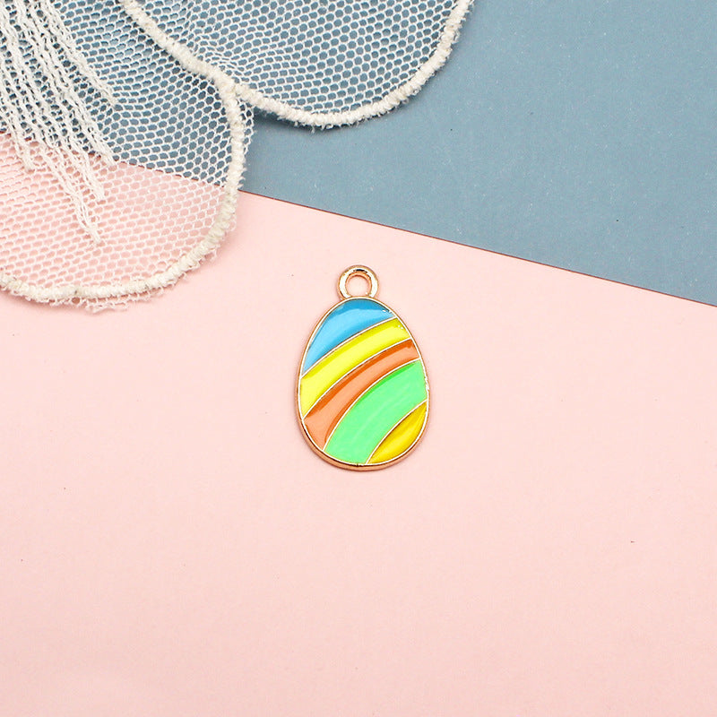 Rabbit Egg Shell Alloy Drip Keychain