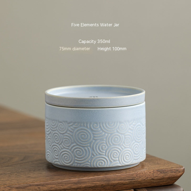Creative Five Elements Ceramic Tea Pot Moisture-proof Convenient Travel Household