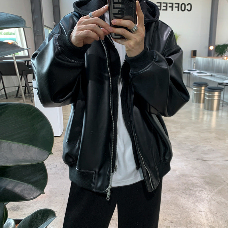 Men's Fashion Two Pieces Patchwork Hooded Jacket