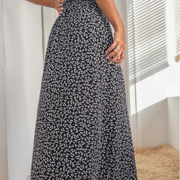 Women's Floral Split High Waist Printed Skirt