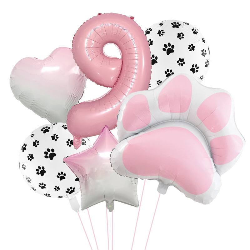 Animal Party Dog Cat's Paw Aluminum Balloon