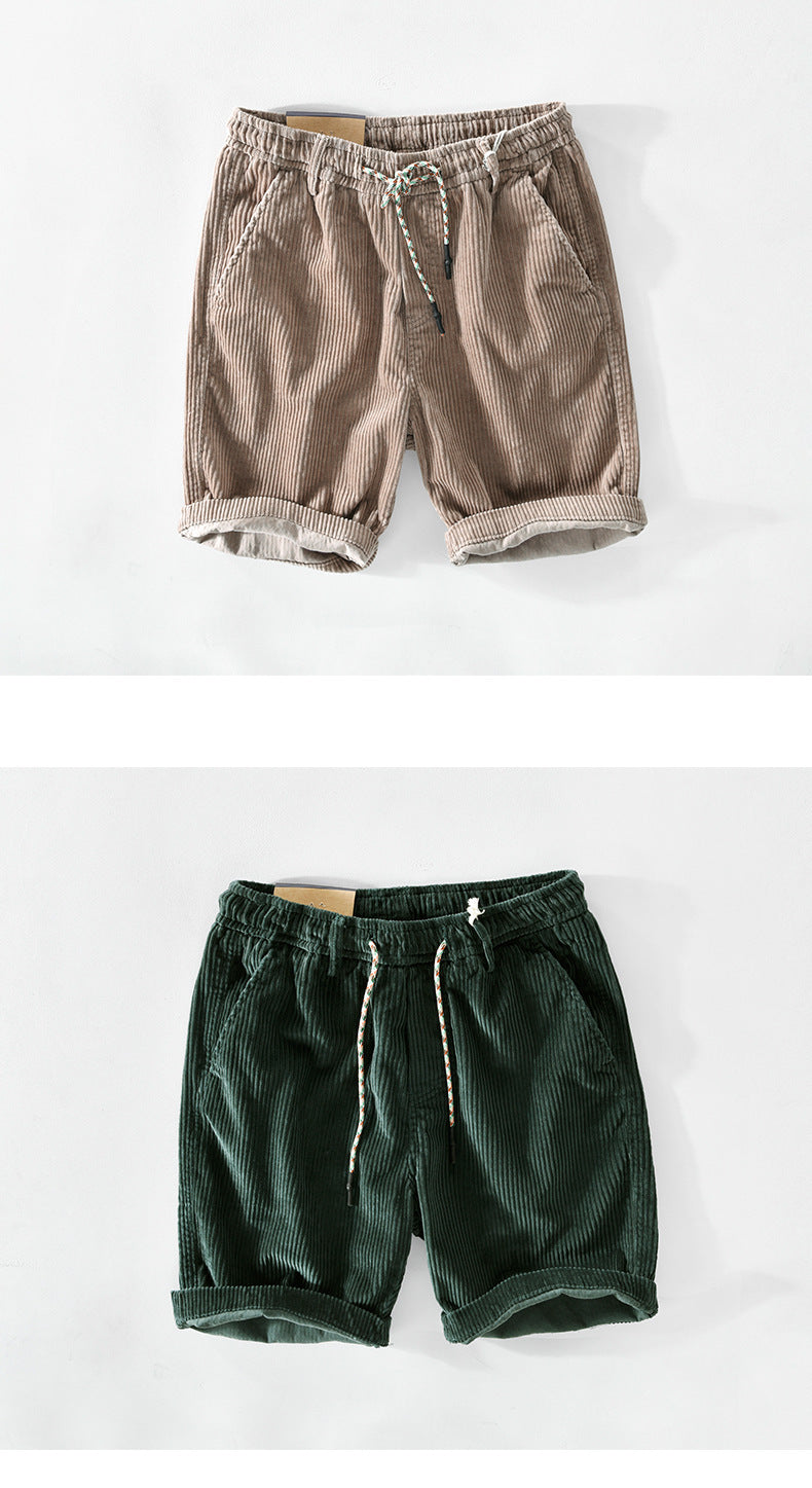 T102 SpringSummer New Men's Cotton Corduroy Casual Shorts