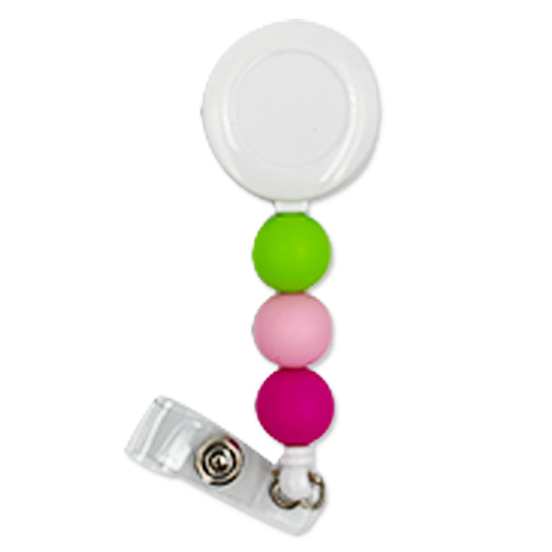 Badge Student ID Card Badge Silicone Bead Keychain