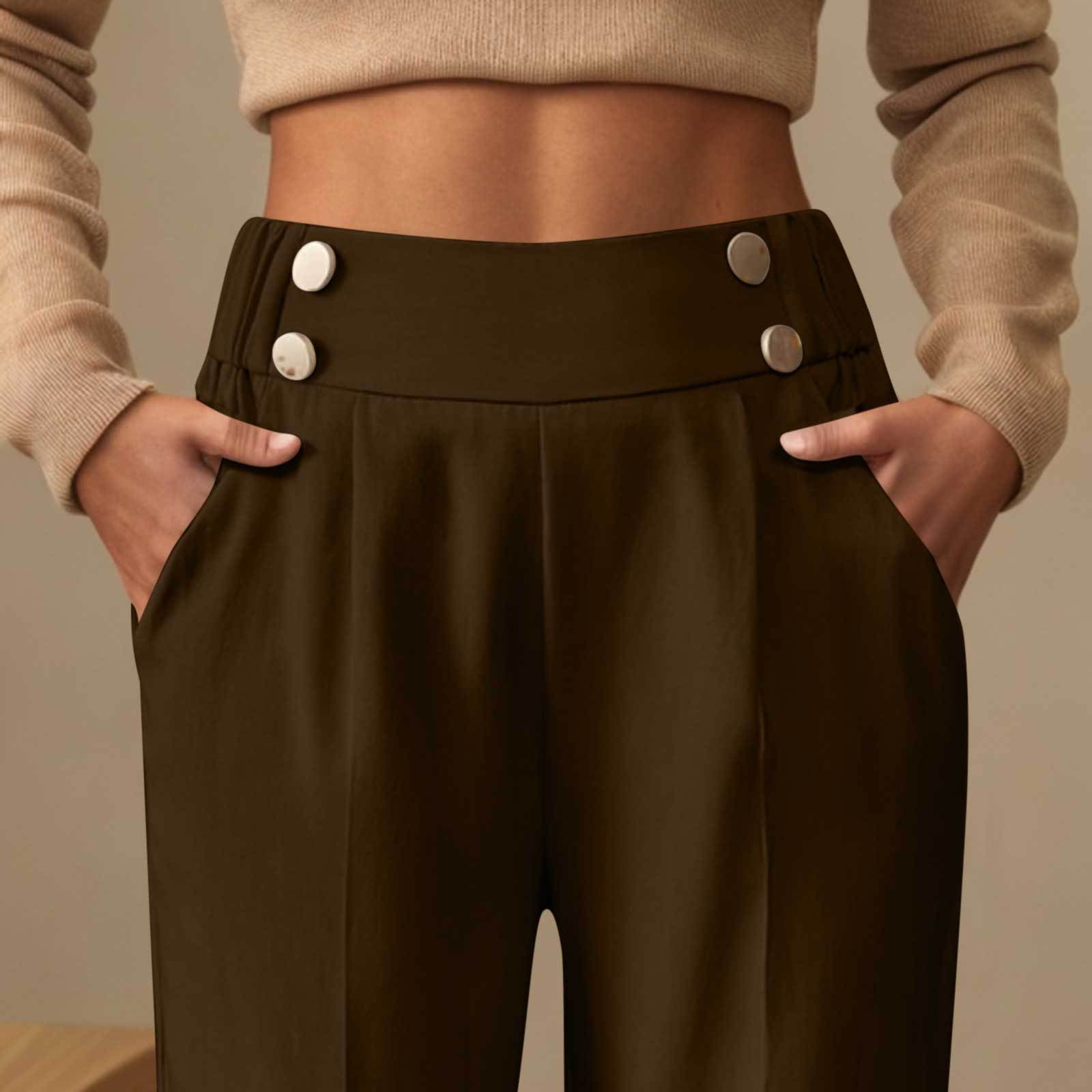 Draping Mop Casual Pants High Waist