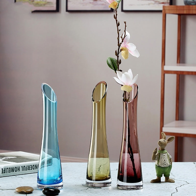 One Flower Vase European Creative Glass Transparent Ornaments