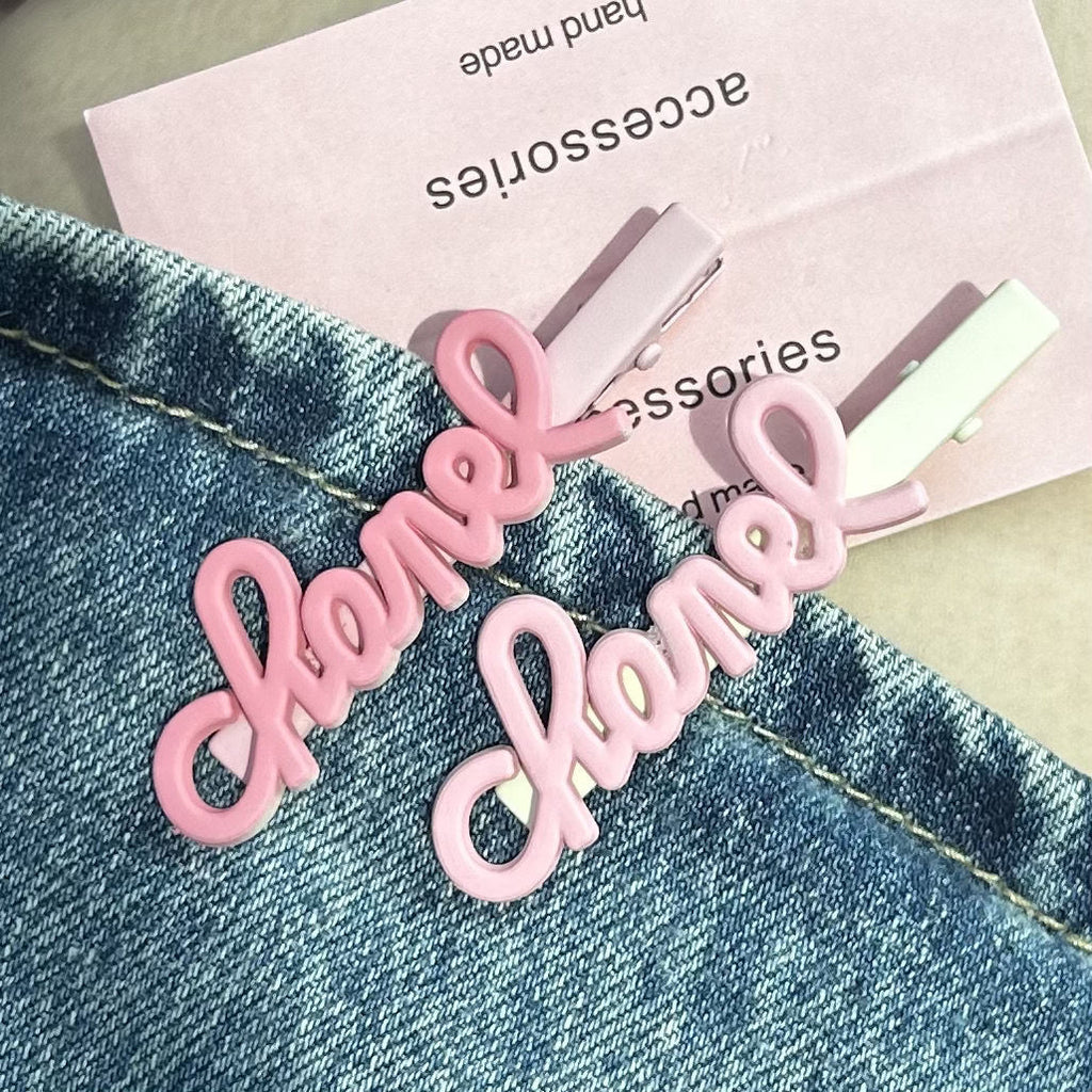 French Advanced Classic Style Letters Side Cropped Hair Clip Hairpin