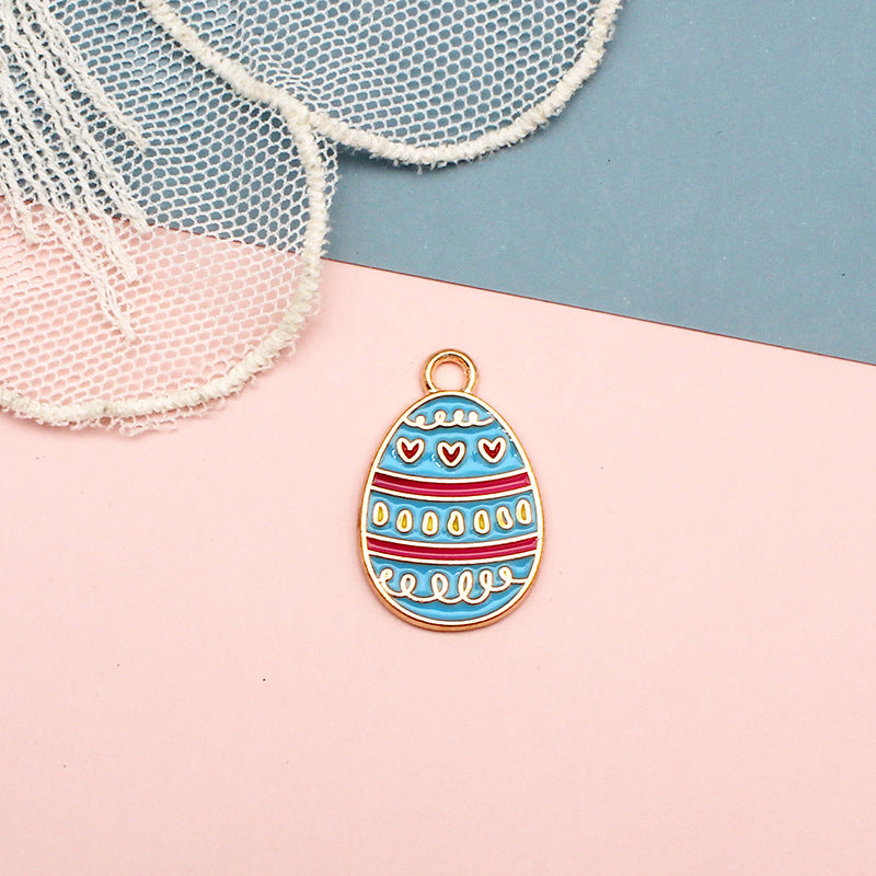 Rabbit Egg Shell Alloy Drip Keychain