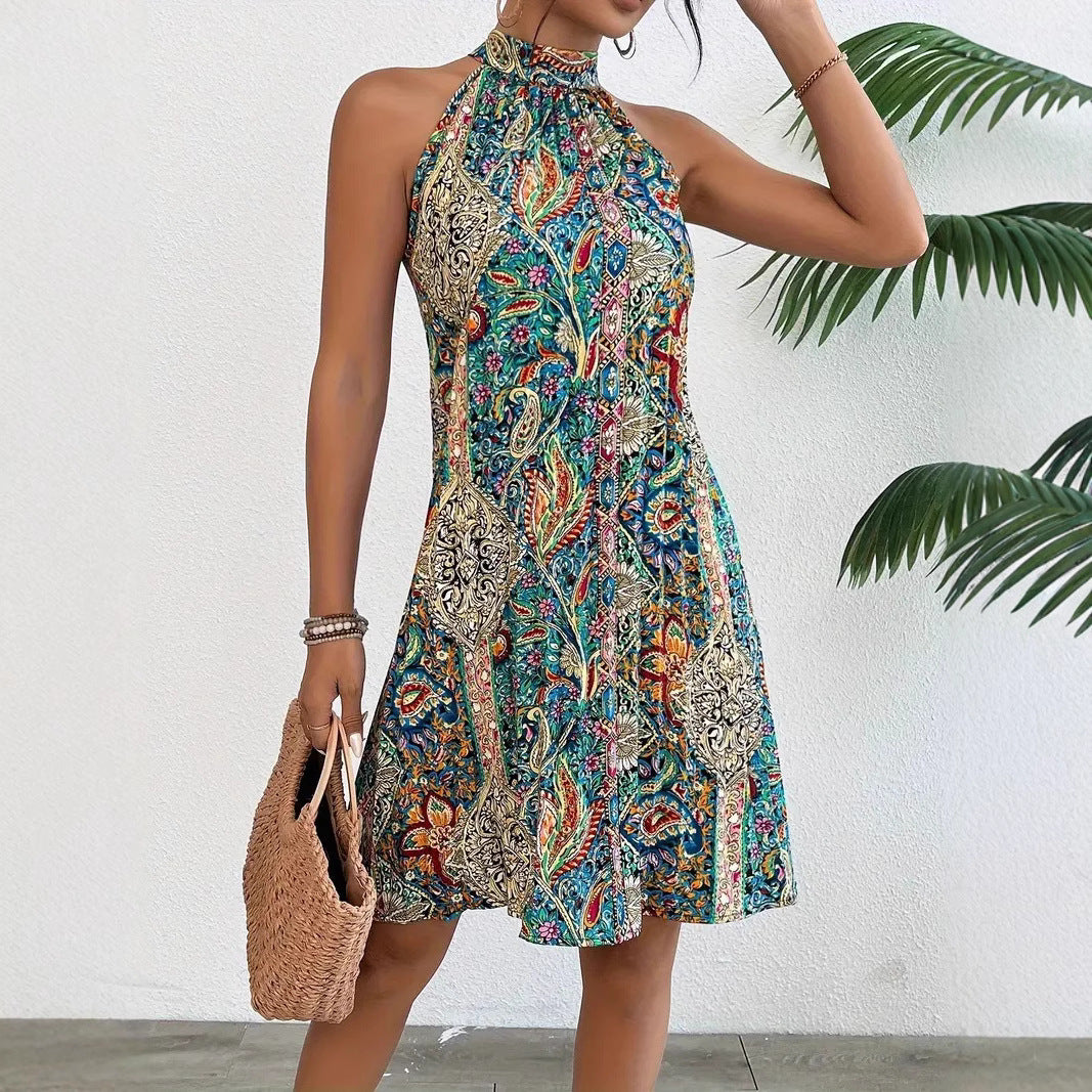 New Women's Bohemian Style Pullover Sleeveless Dress