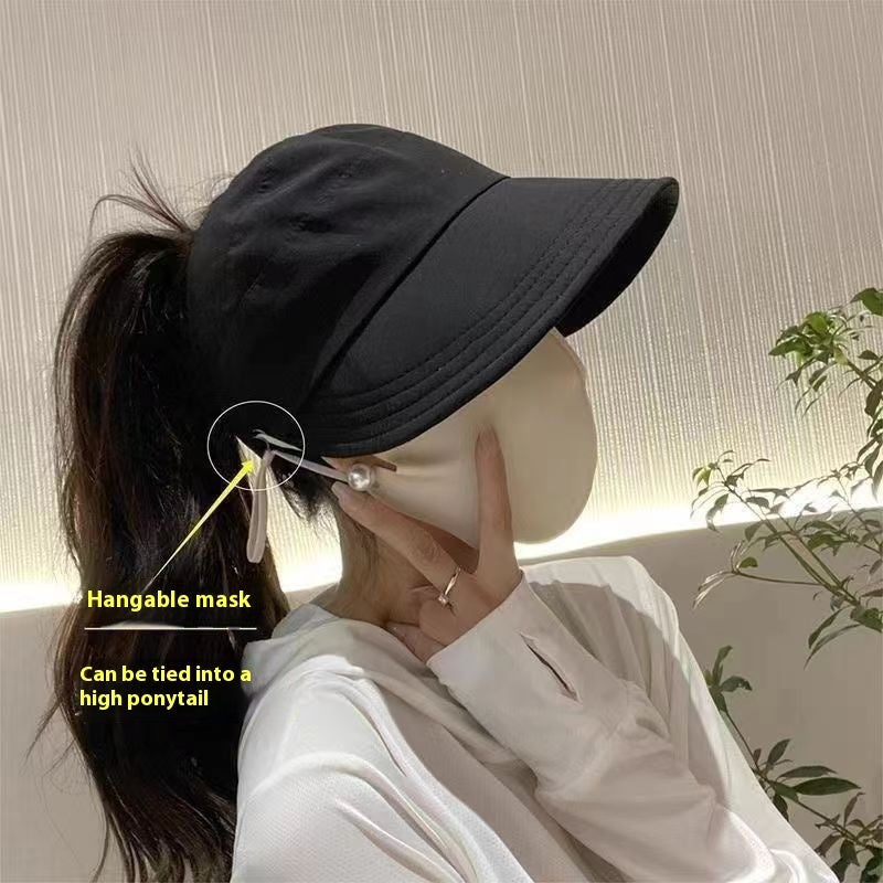 Sun Hat Hanging Mask Quick-drying Thin Type Sunscreen Peaked Cap