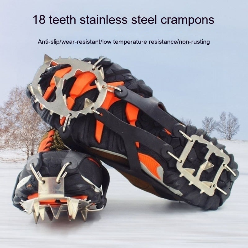 Outdoor 18-tooth Thickened Silica Gel Crampon Ice Climbing Equipment
