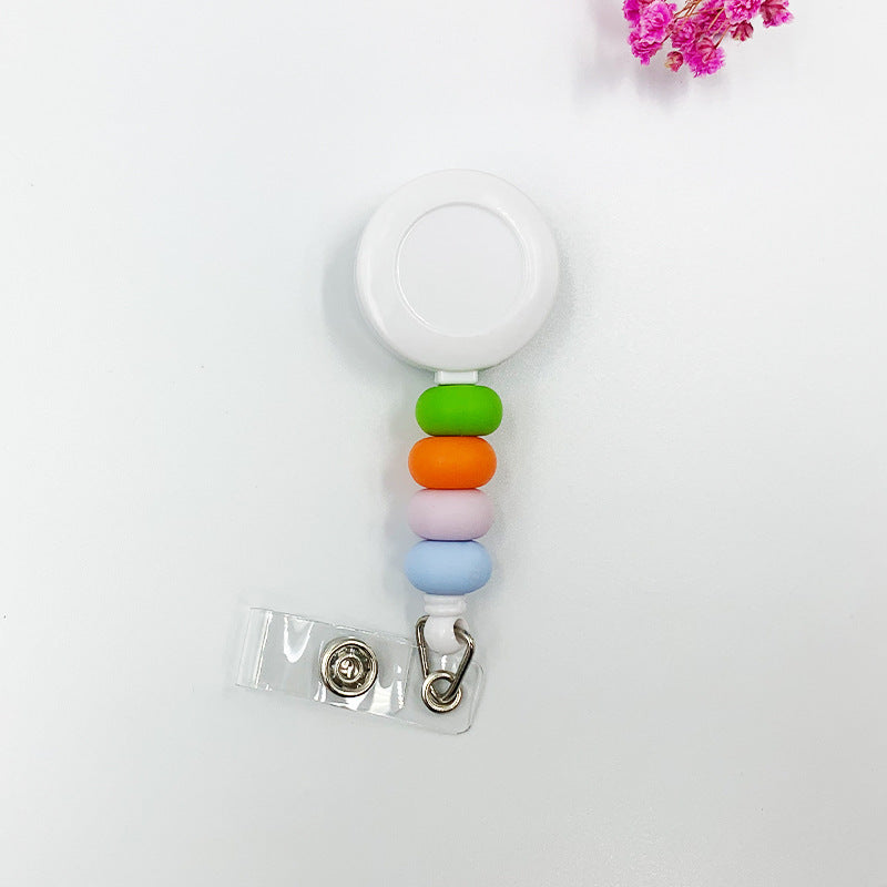 Badge Student ID Card Badge Silicone Bead Keychain