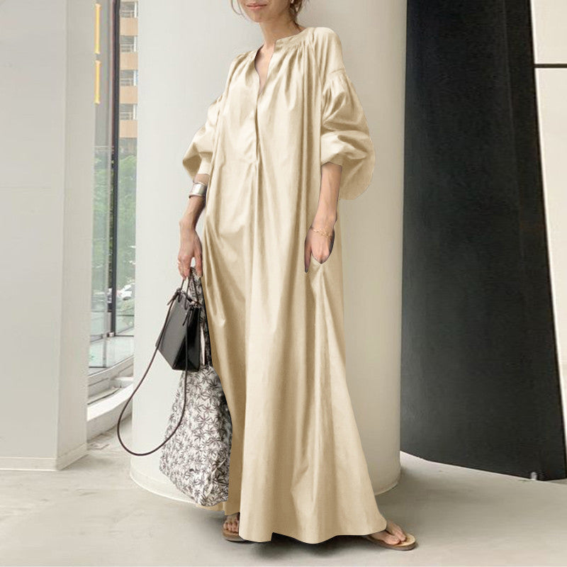 Women's Cotton And Linen Loose Casual Dress