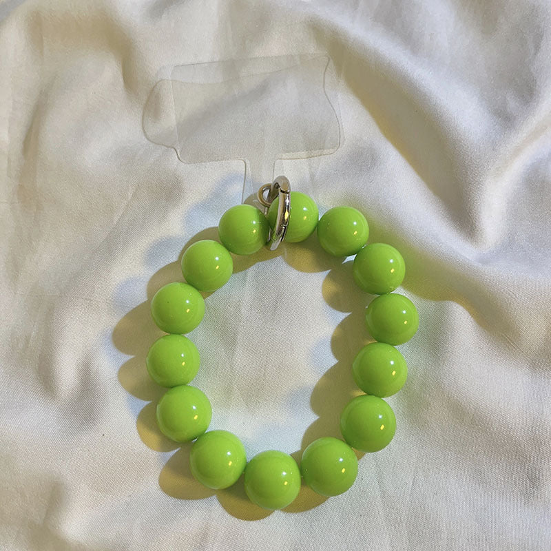 Internet Celebrity Ins Solid Color Bead Wrist Lanyard Universal Phone Case Camera Key Chain