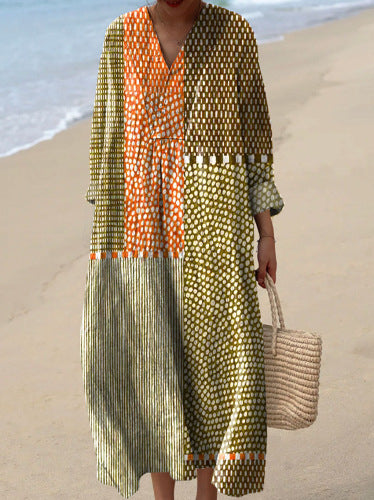 Ladies Fashion Casual Floral 3D Printing Dress