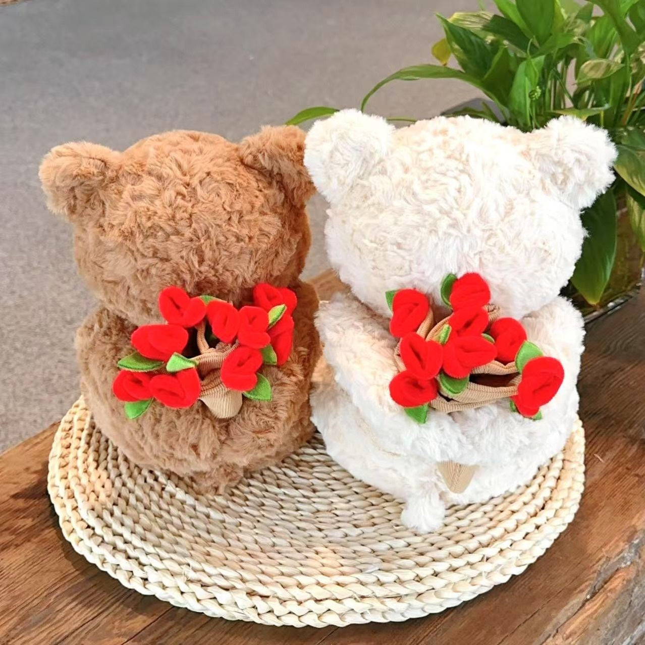 Rose Bouquet Bear Doll Plush Toy