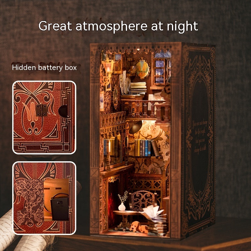 Diy Wooden 3d Stereo Hand-assembled Book Stand Model