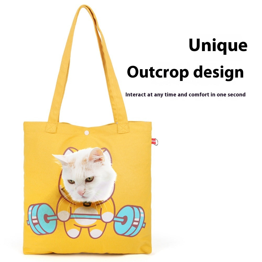 Portable Cat Out Shoulder Crossbody Pet Bag
