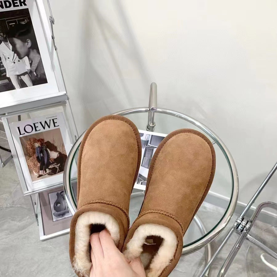 Sheepskin Wool Integrated Women's High Tube Plush