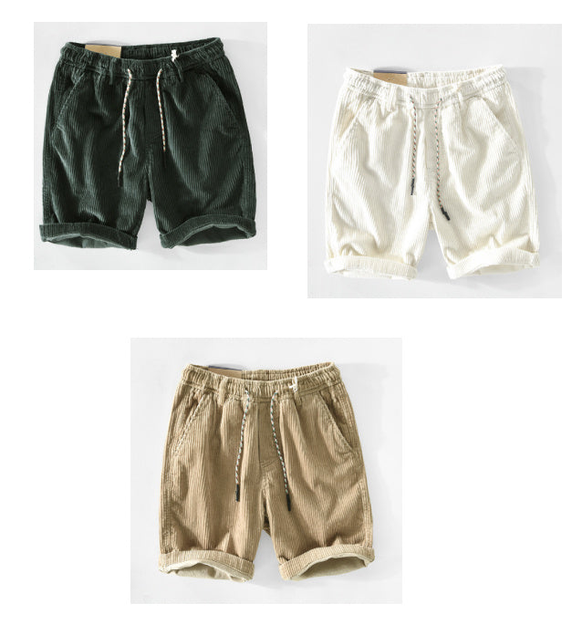 T102 SpringSummer New Men's Cotton Corduroy Casual Shorts