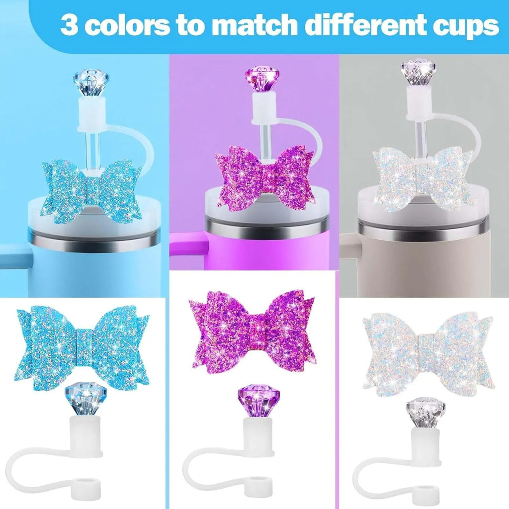 Bow Diamond Straw Cup Decorative Fashion Personality All-match