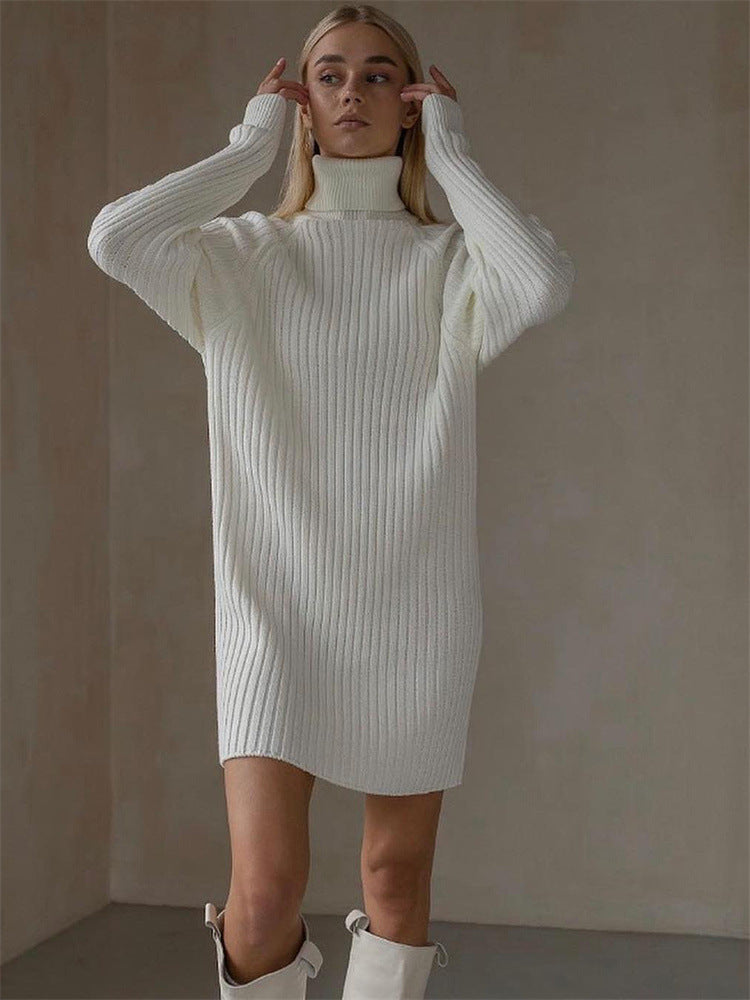 Long Sleeve Turtleneck Sweaters Dress