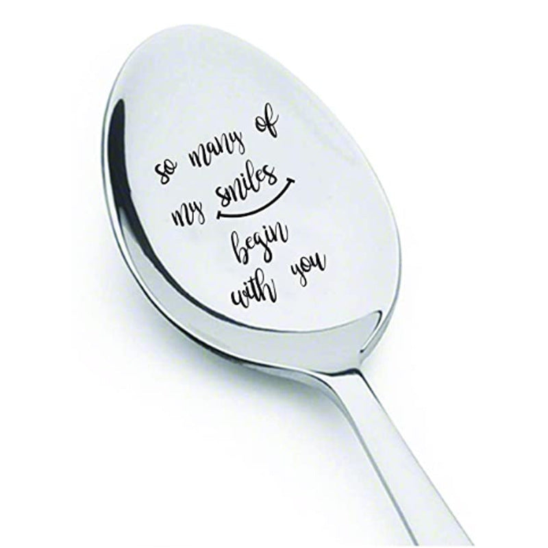 Valentine's Day Gift Engraved Stainless Steel Long-handled Spoon