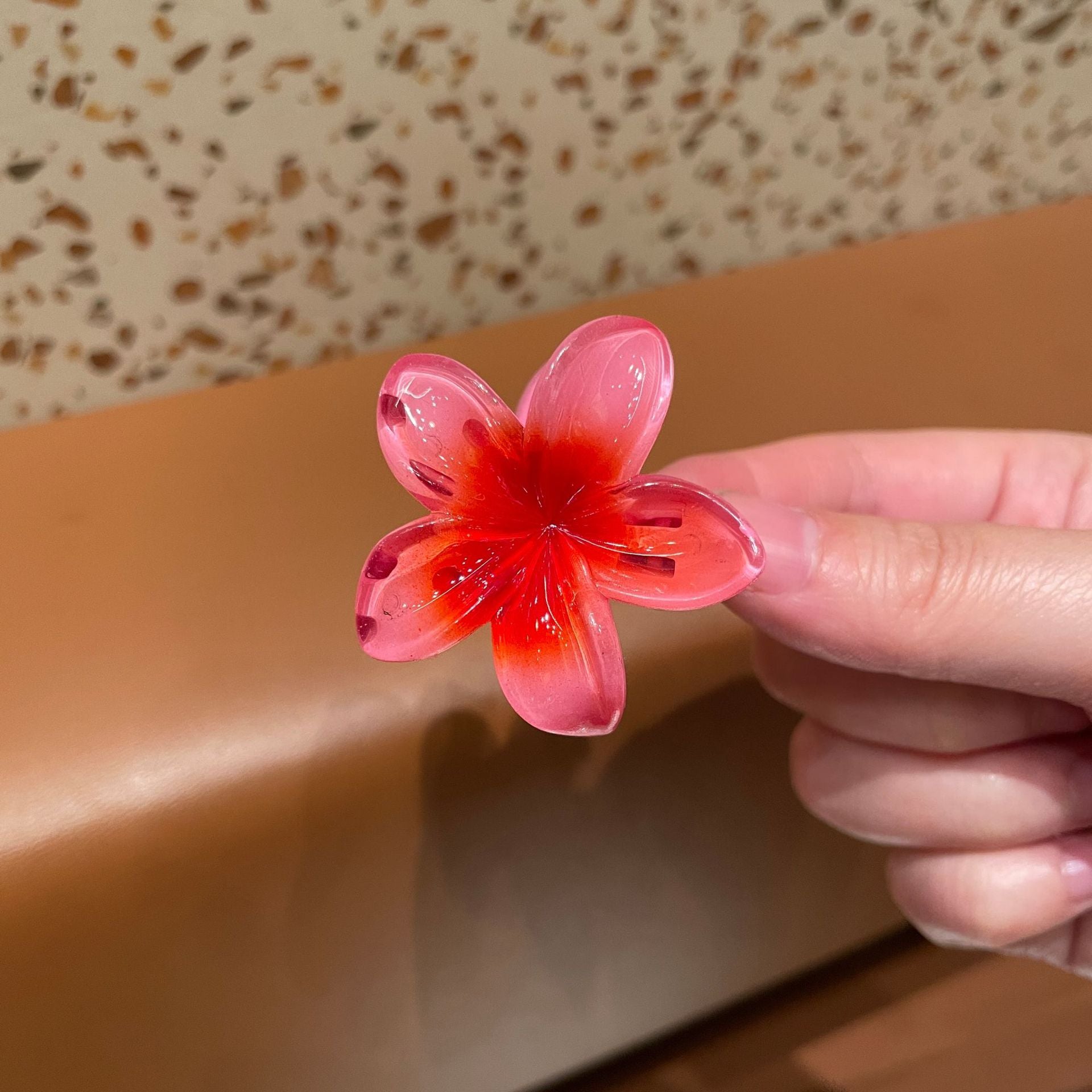 4CM Plumeria Rubra Grip Flower Barrettes Female