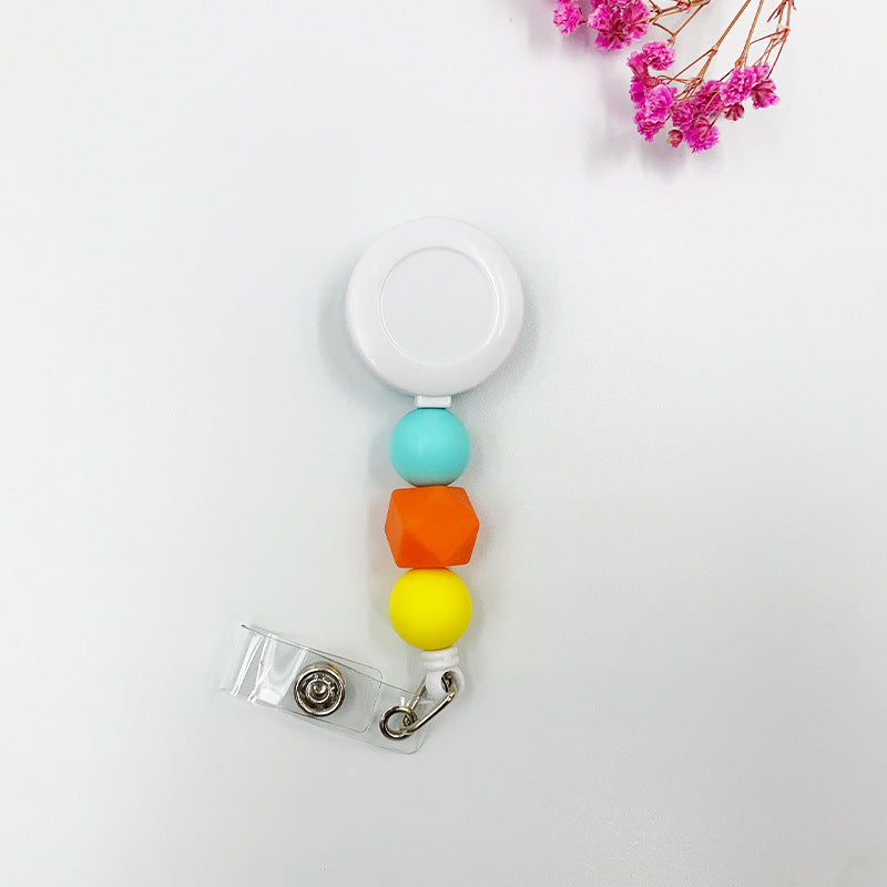 Badge Student ID Card Badge Silicone Bead Keychain