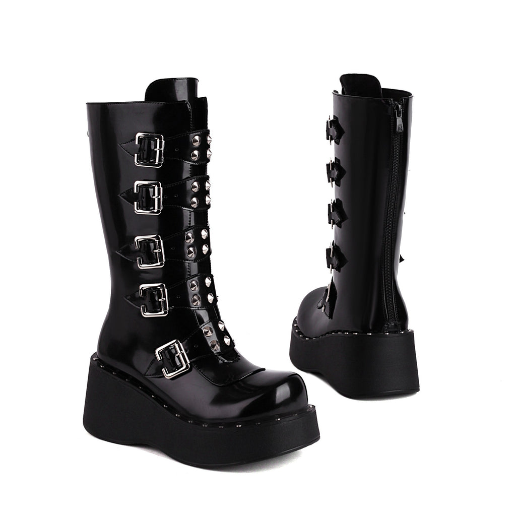 Autumn And Winter Thick Bottom High-heeled Belt Buckle