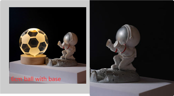 3D Crystal Ball Night Light Solar System Cosmic Theme LED Decoration Light Wooden Base Astronomy Nightlights Birthday Gift