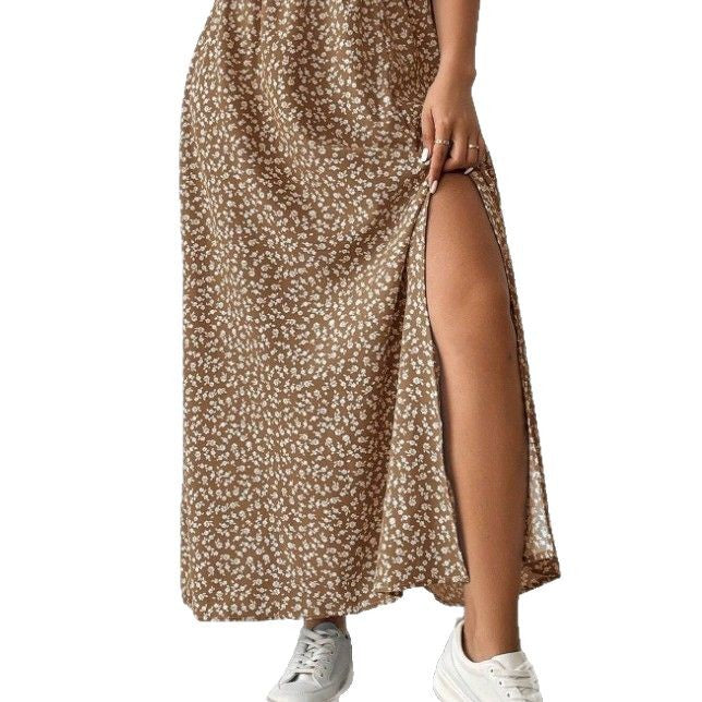 Women's Floral Split High Waist Printed Skirt