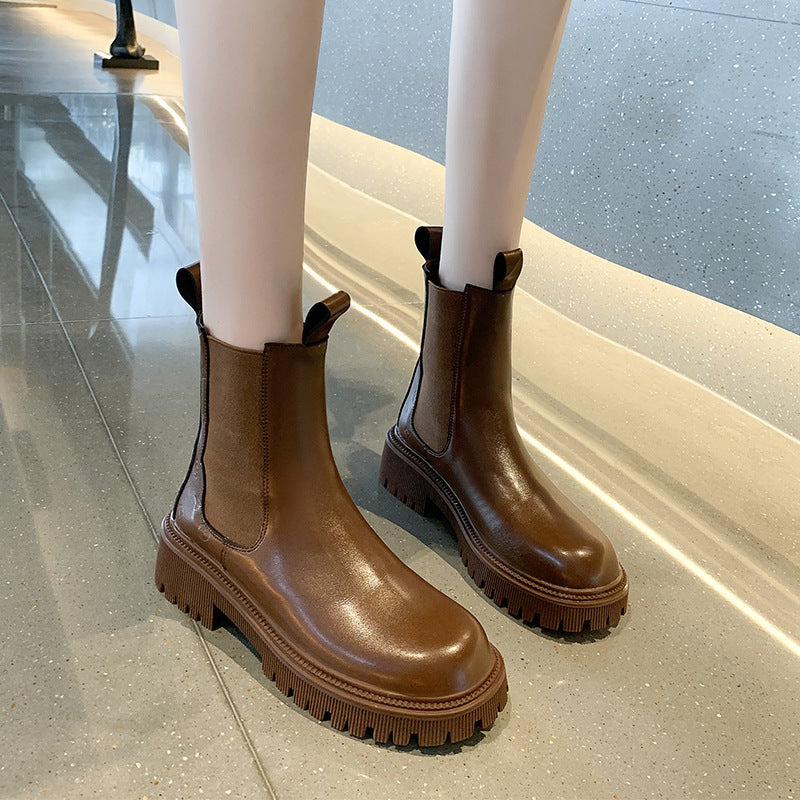 Leather Martin Boots Women's Platform