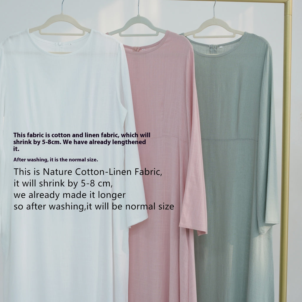 2025Loriya Dubai Turkey Solid Color Cotton Linen Waist Robe