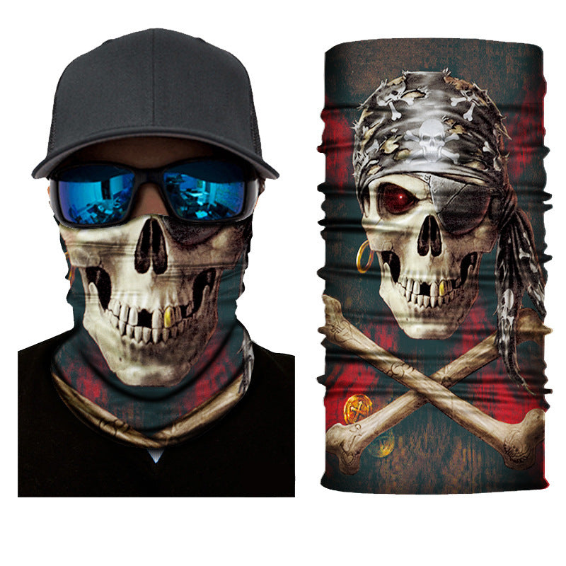 Skull Half Face Series Magic Headband Mask