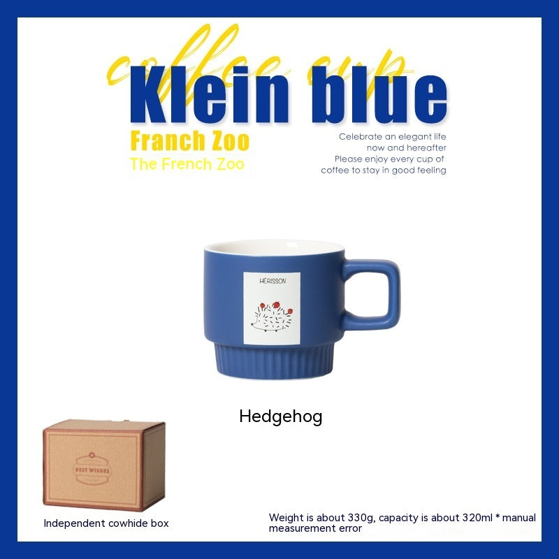 Klein Blue French Animal Coffee Cup Ceramic Latte Art Drinking