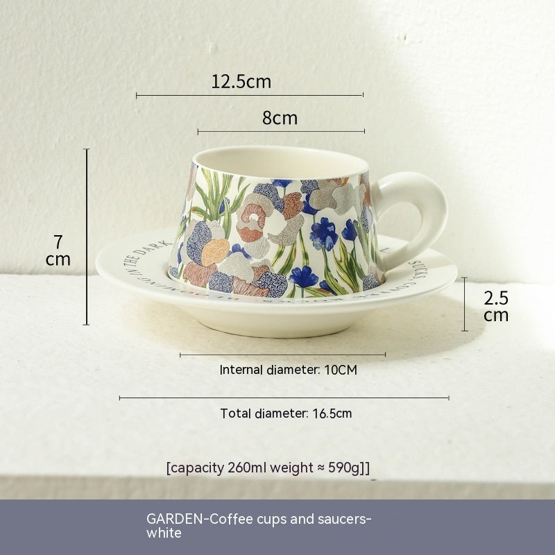 Retro Watercolor Style Fashion Ceramic Coffee Set