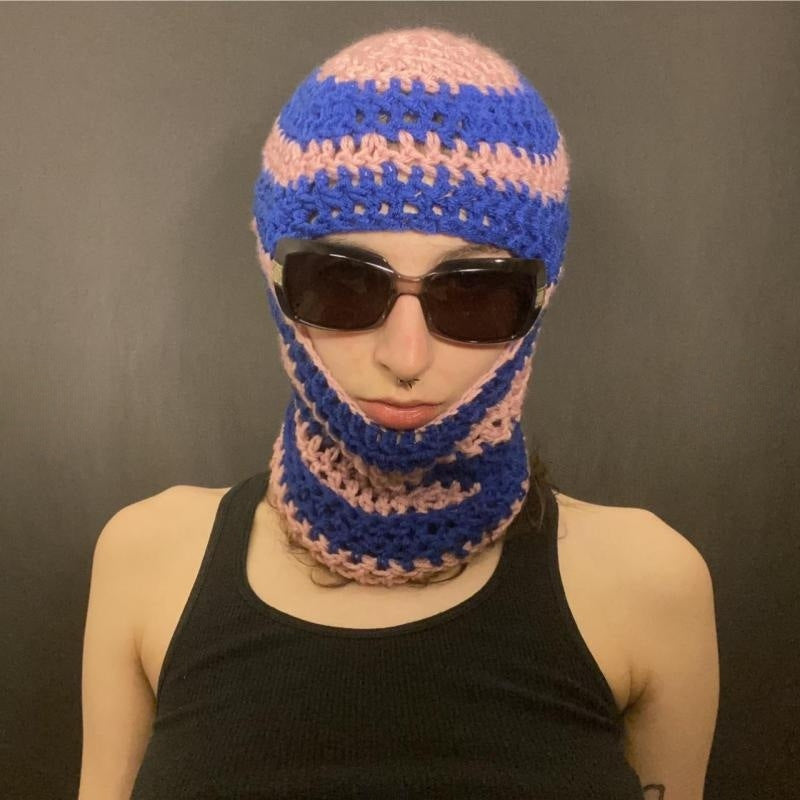 Pullover Windproof Neck Protection Handmade Knitted Hat