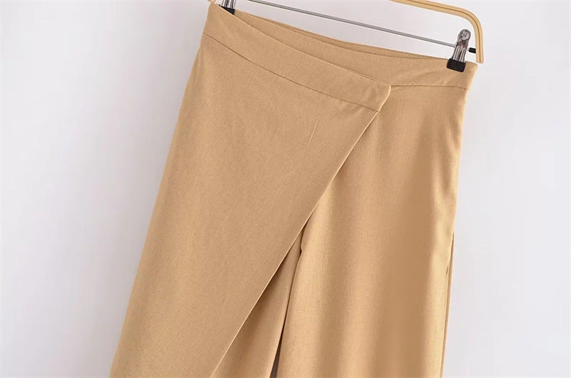 Women's Fashion Casual All-match Linen Blended Wrapping Towel Pants