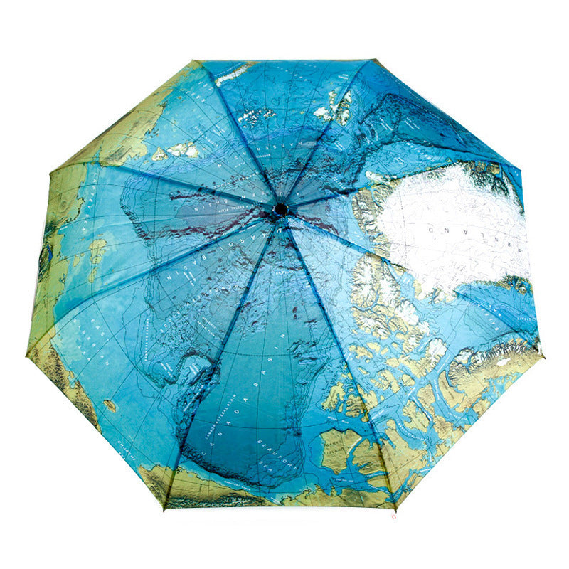 Automatic Folding Map Creative Umbrella