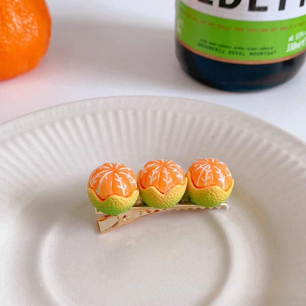 Fashion Creative Half Peeled Orange Hairpin