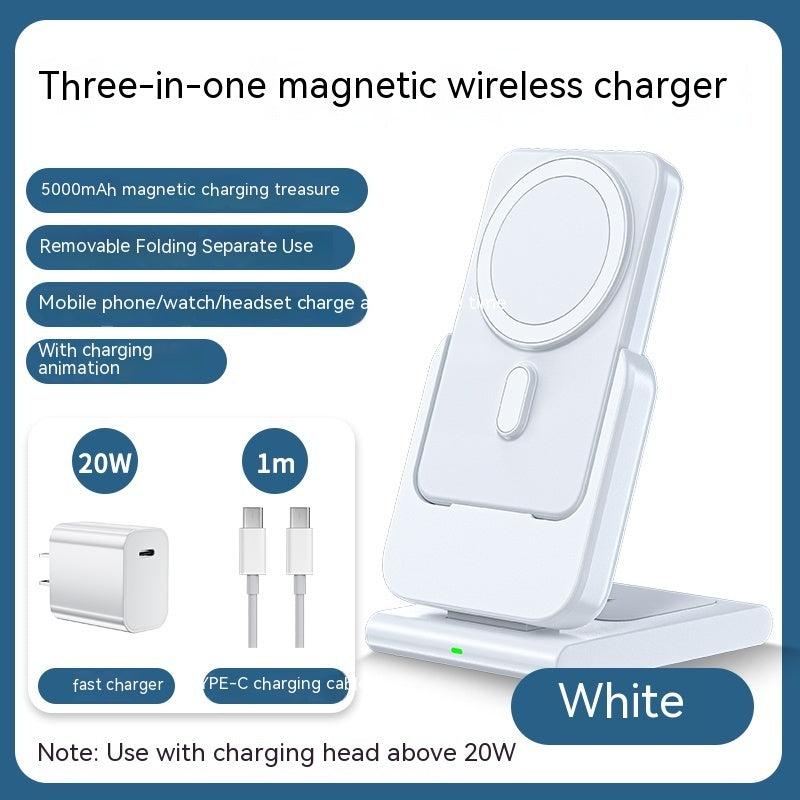 Magnetic Bracket Three In One Wireless Charger