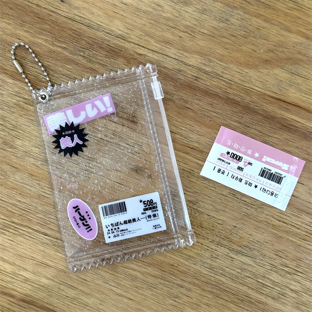 Korean Ins Shiny Transparent Candy Bag Zipper Bag Storage Card Holder