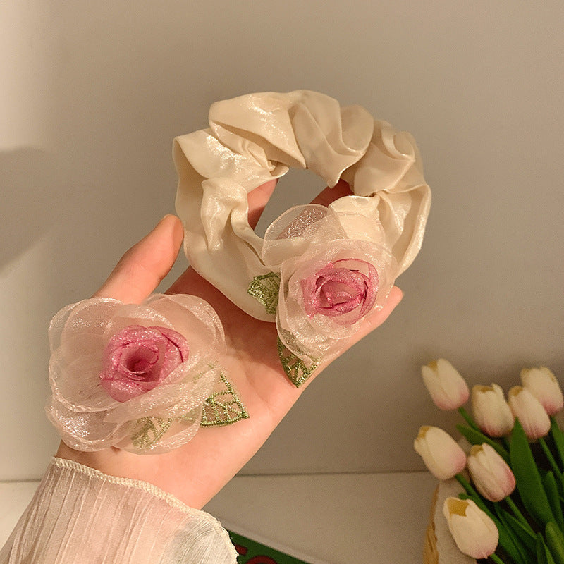 Dried Rose Barrettes Flower Female Mori Style Hair Accessories