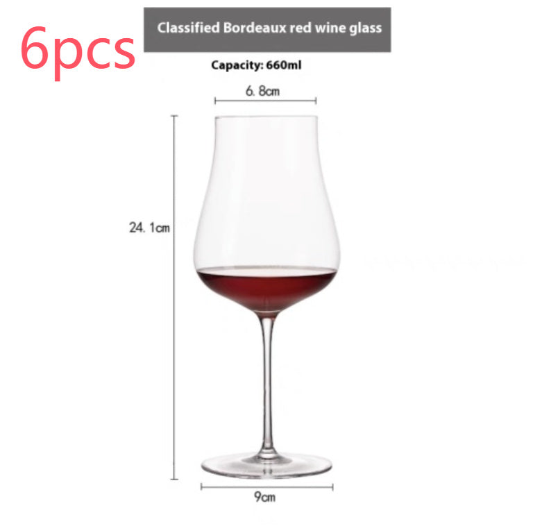 Yunya Bordeaux Wine Glass Ultra-thin Thin Rod Handmade Goblet
