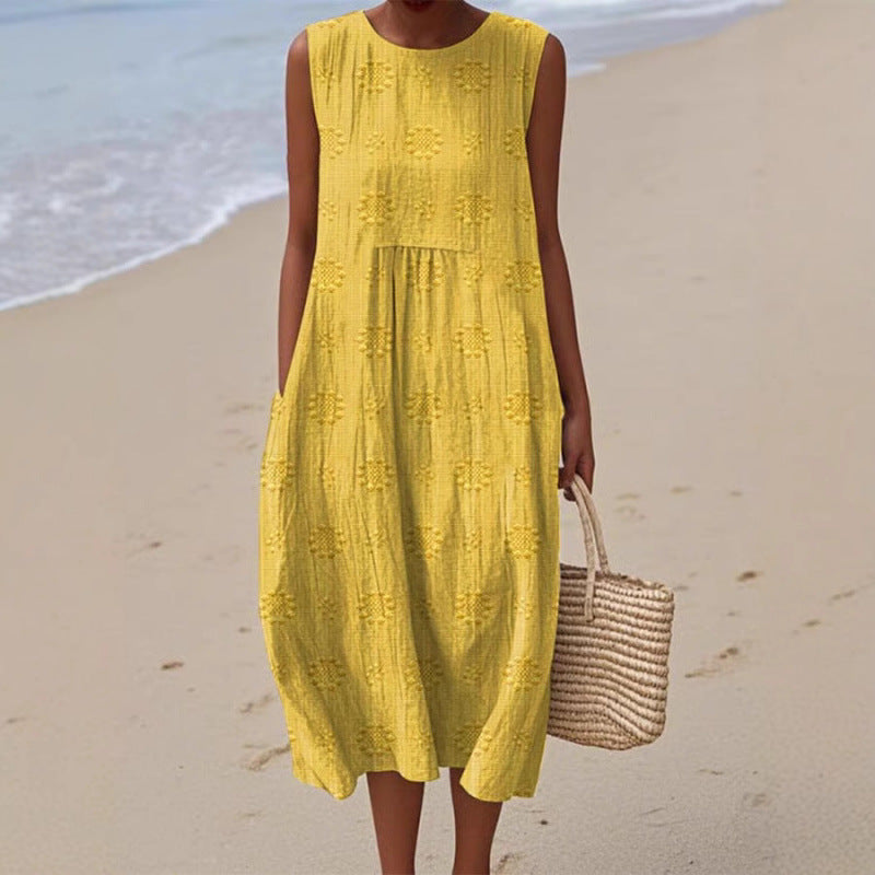 Slim-fit Printed Long Dress 3D Printed Women's